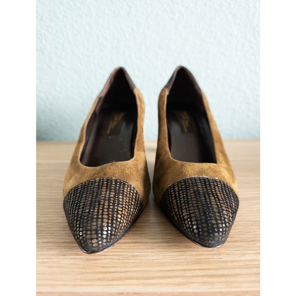 Sesto Meucci | Vintage Suede Cap Toe Pumps - Picture 4 of 10